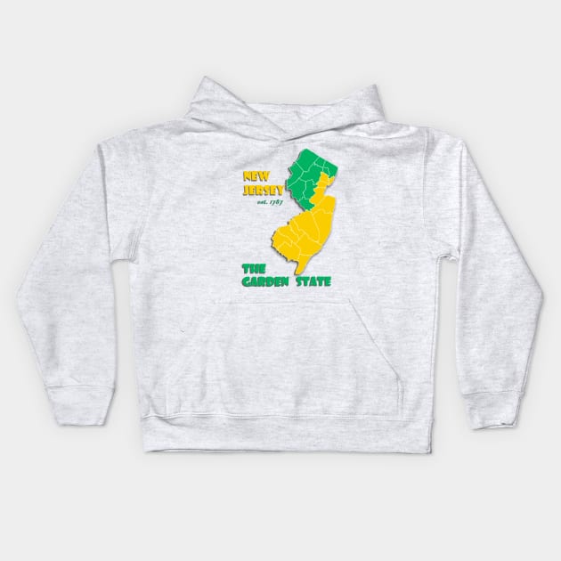 New Jersey The Garden State Kids Hoodie by Steady Eyes